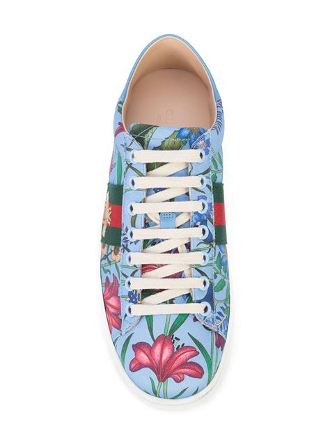 blue floral gucci sneakers|Altro.